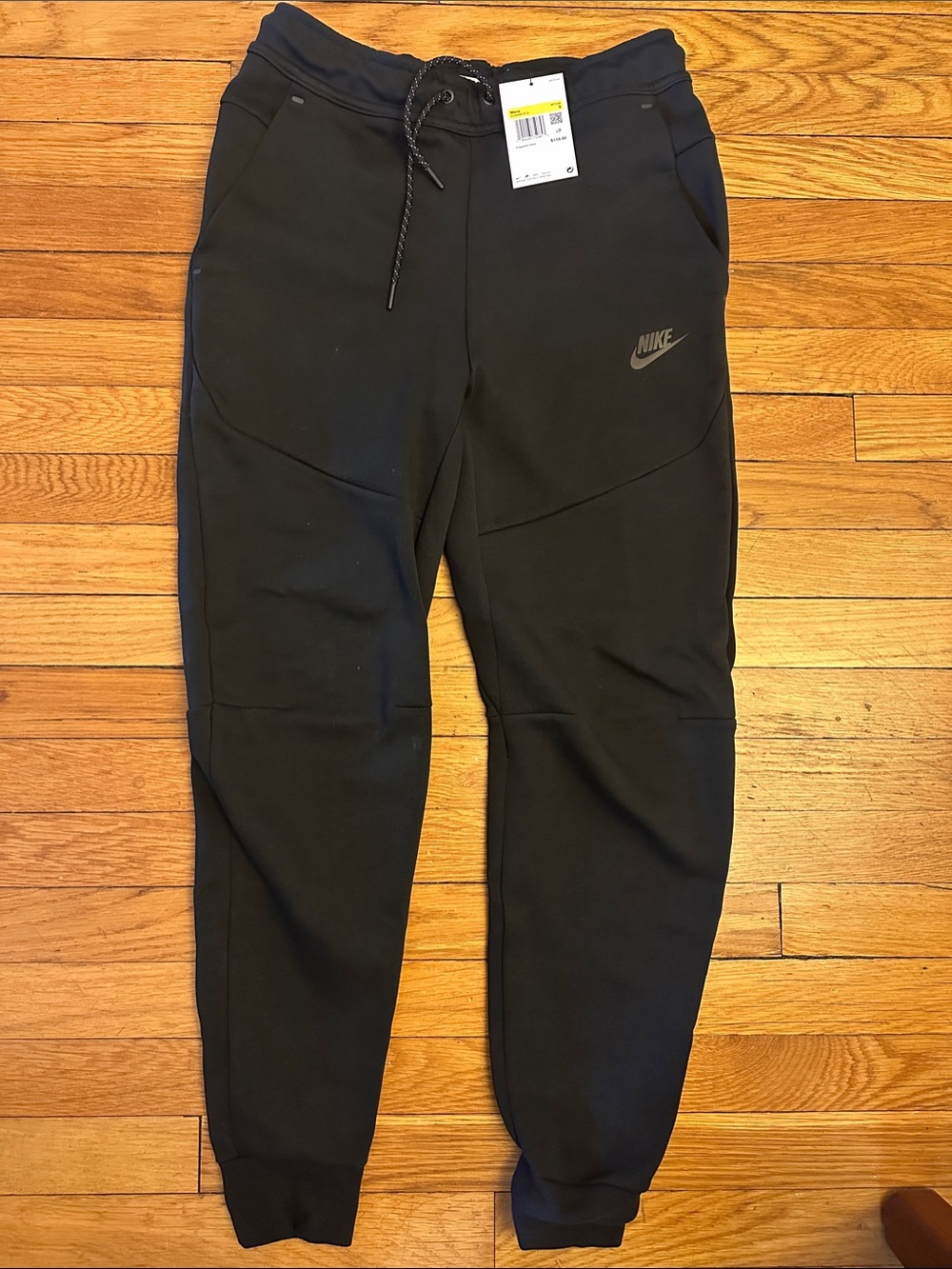 Nike Tech Black Men's Tapered Fleece Joggers with Drawcord